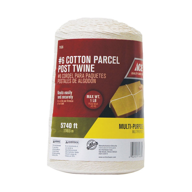 Ace 5740 ft. L White Twisted Cotton Twine