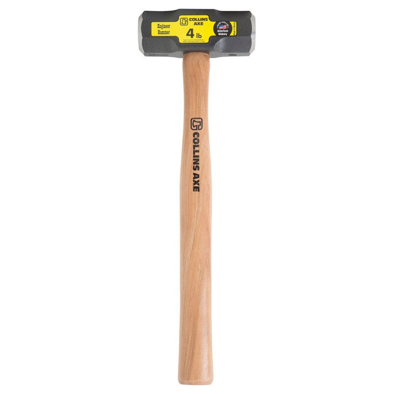 Collins 4 lb Steel Milled Face Engineering Hammer 16 in. Hickory Handle