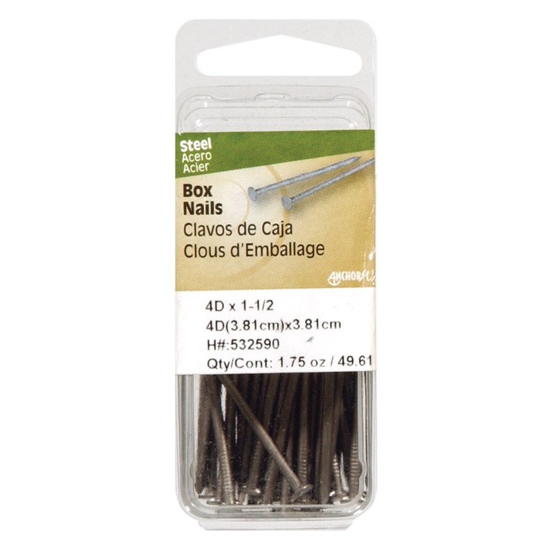 HILLMAN 8D 2-1/2 in. Box Bright Steel Nail Flat Head