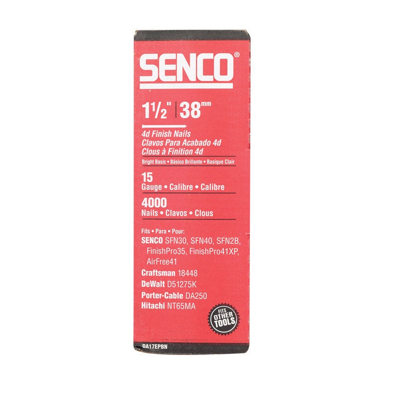 Senco 1-1/2 in. L X 15 Ga. Angled Strip Bright Finish Nails 34 deg 4000 pk