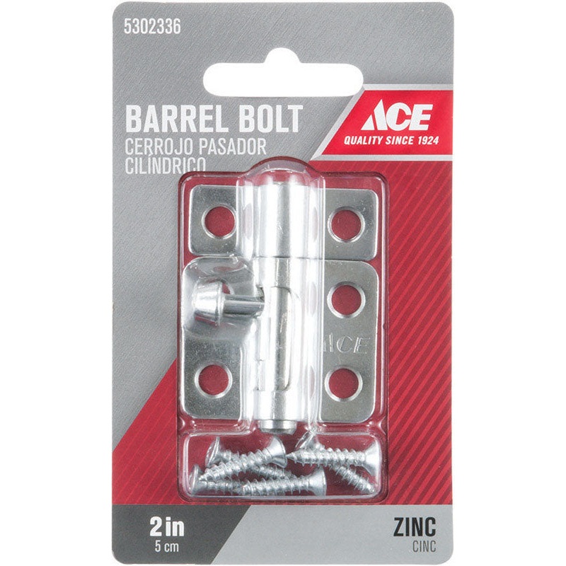 Ace 0.62 in. L Zinc Barrel Bolt 1 pk