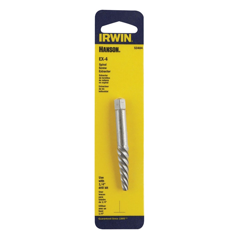 Irwin Hanson 1/4 in. X 1/4 in. D Carbon Steel Spiral Screw Extractor 6 in. 1 pc