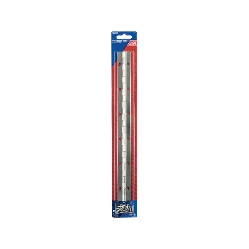 Ace 1 in. W X 12 in. L Nickel Steel Continuous Hinge 1 pk