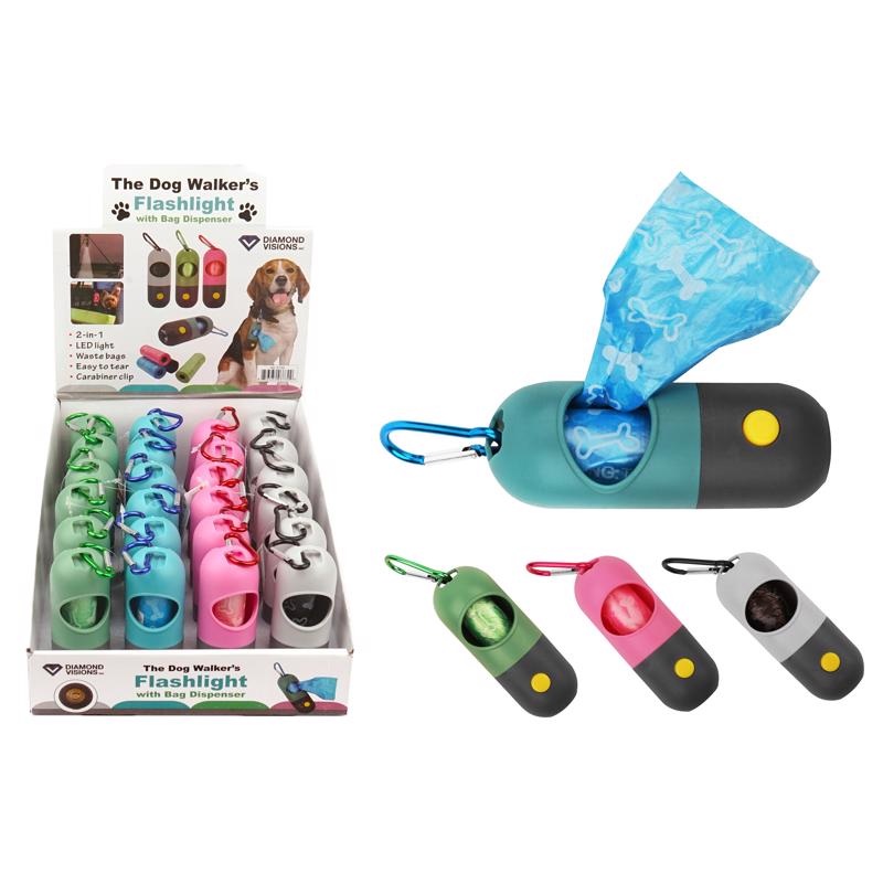 Diamond Visions The Dog Walker’s Assorted LED Flashlight with Bag Dispenser LR44 Battery (Sold Separately)