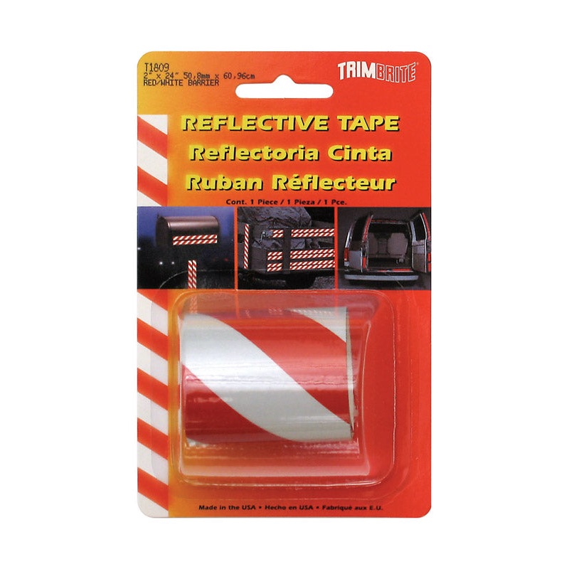 Trim Brite 2 in. W X 24 in. L Red/White Reflective Tape 1 pk