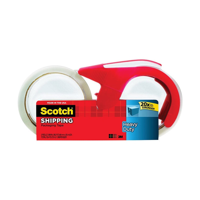 3M Scotch 1.88 in. W X 38.2 yd L Heavy-Duty Packaging Tape with Dispenser 2 pk