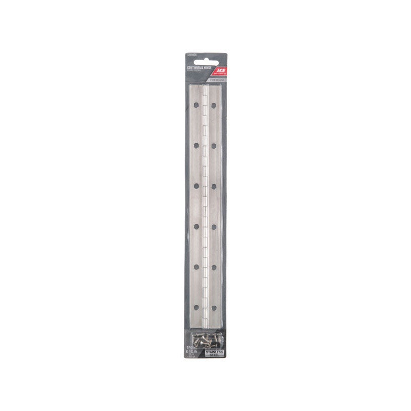 Ace 1-1/2 in. W X 12 in. L Stainless Steel Continuous Hinge 1 pk