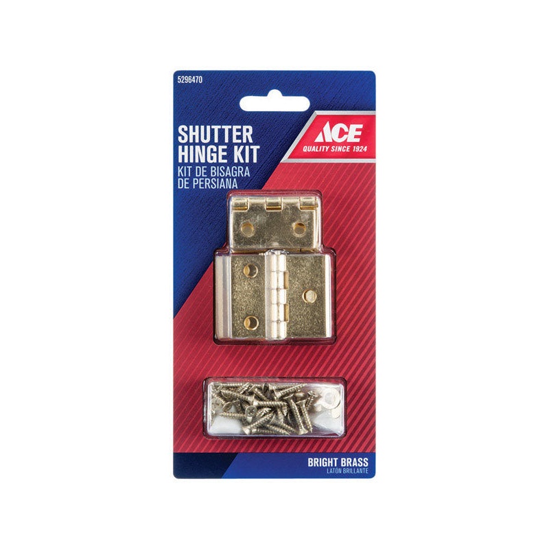Ace 1.5 in. L Bright Brass Shutter Hinge 2 pk