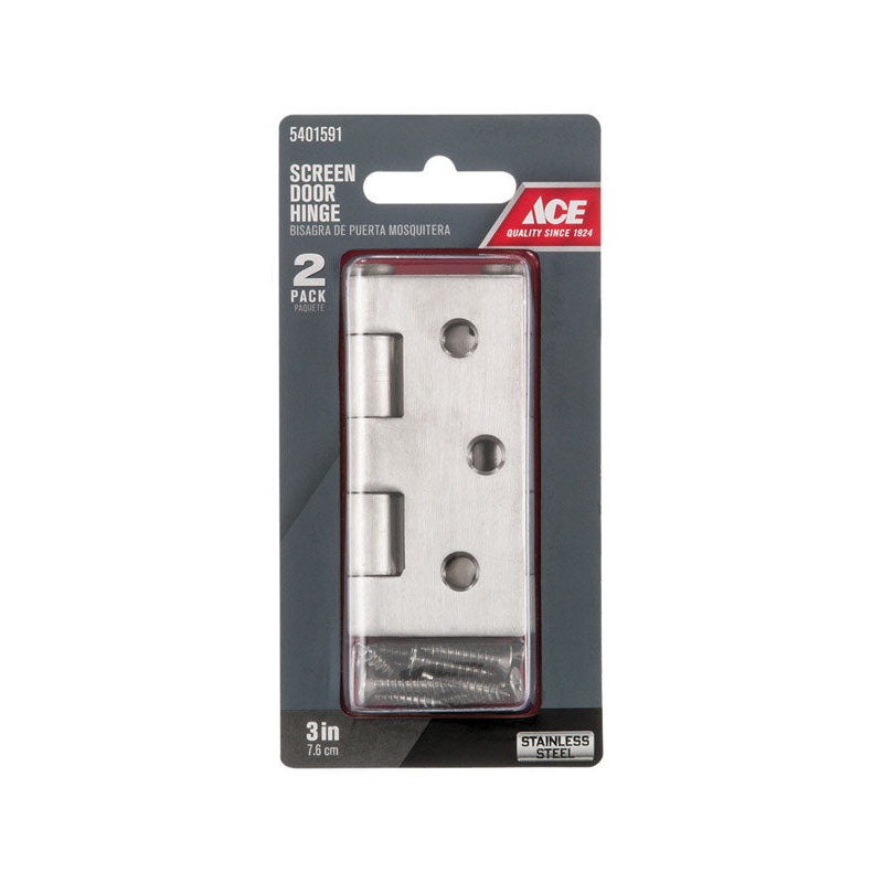 Ace 2-1/2 in. L Stainless Steel Screen Door Hinge 2 pk