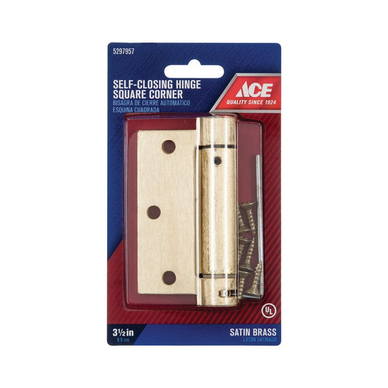 Ace 3.5 in. L Satin Brass Self Closing Hinge 1 pk