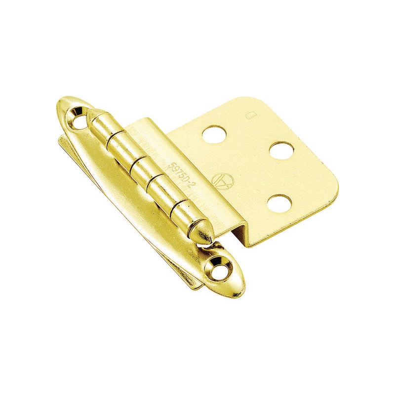 Amerock 2 in. W X 2-3/4 in. L Polished Brass Steel Cabinet Hinge 2 pk