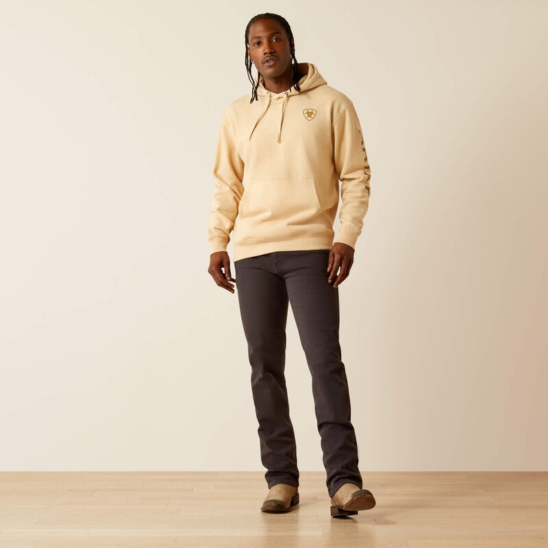 Ariat Logo Hoodie (Tan Heather) Size XXL