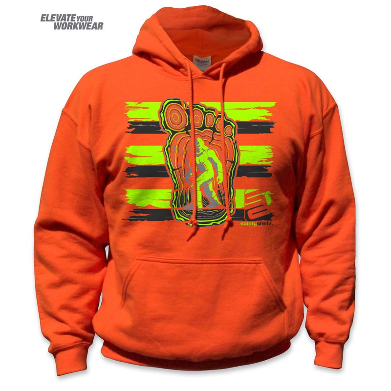 Bigfoot Hi-Vis Safety Stripe Hoodie – Neon Yellow/Reflective/Orange Medium