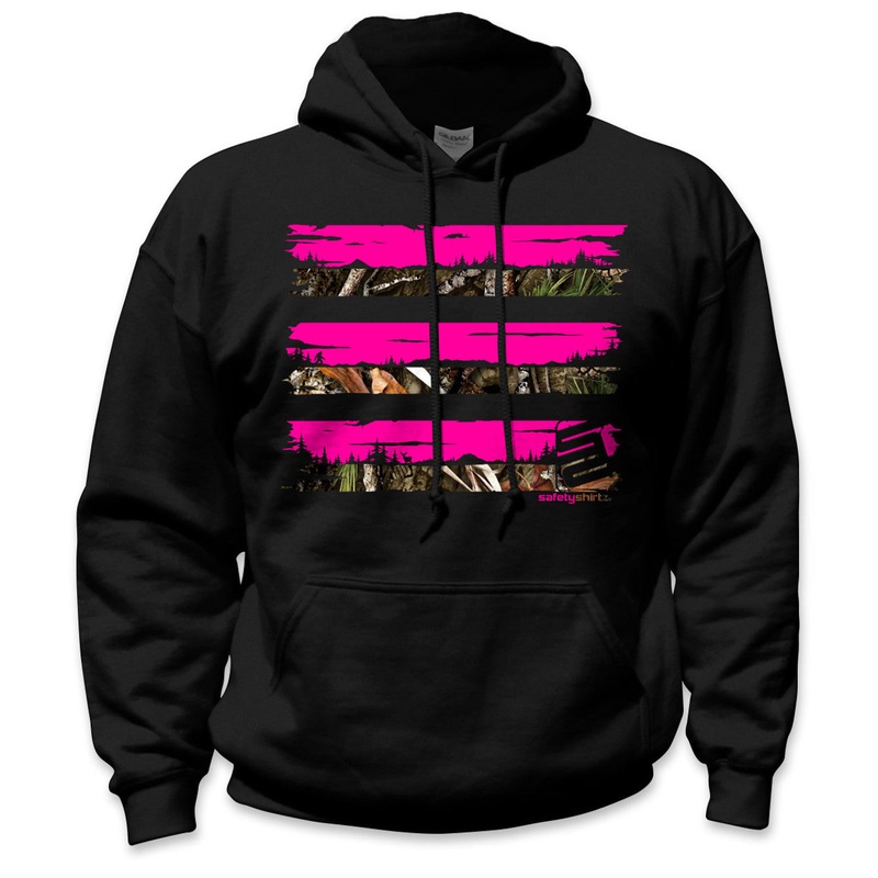 PNW Camo Safety Hoodie – Pink-Camo-Black XL