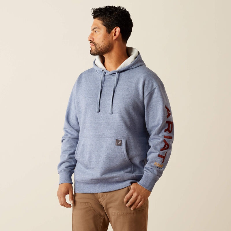 Rebar Graphic Hoodie (Colony Blue Heather) Size M