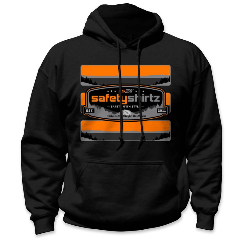 SS Badge Hi-Vis Safety Stripe Hoodie – Neon Orange/Black Reflective/Black 2XL