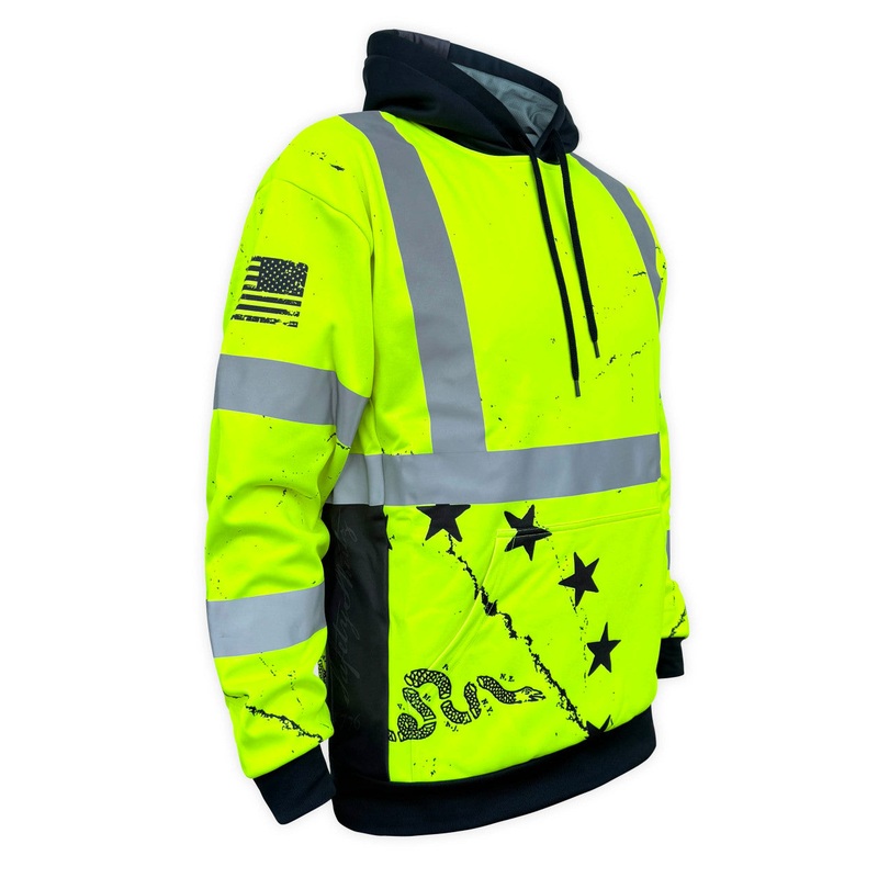 SS360 1776 Betsy Ross – Yellow – Class 3 – Type-R – Safety Hoodie 3XL