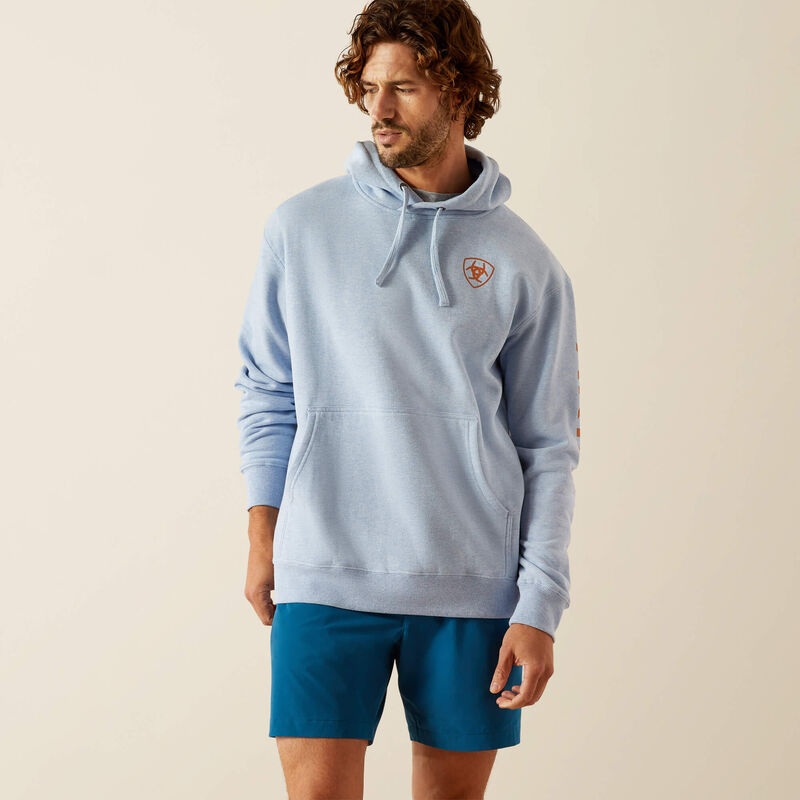Ariat Logo Hoodie (Light Blue Heather) Size XXL