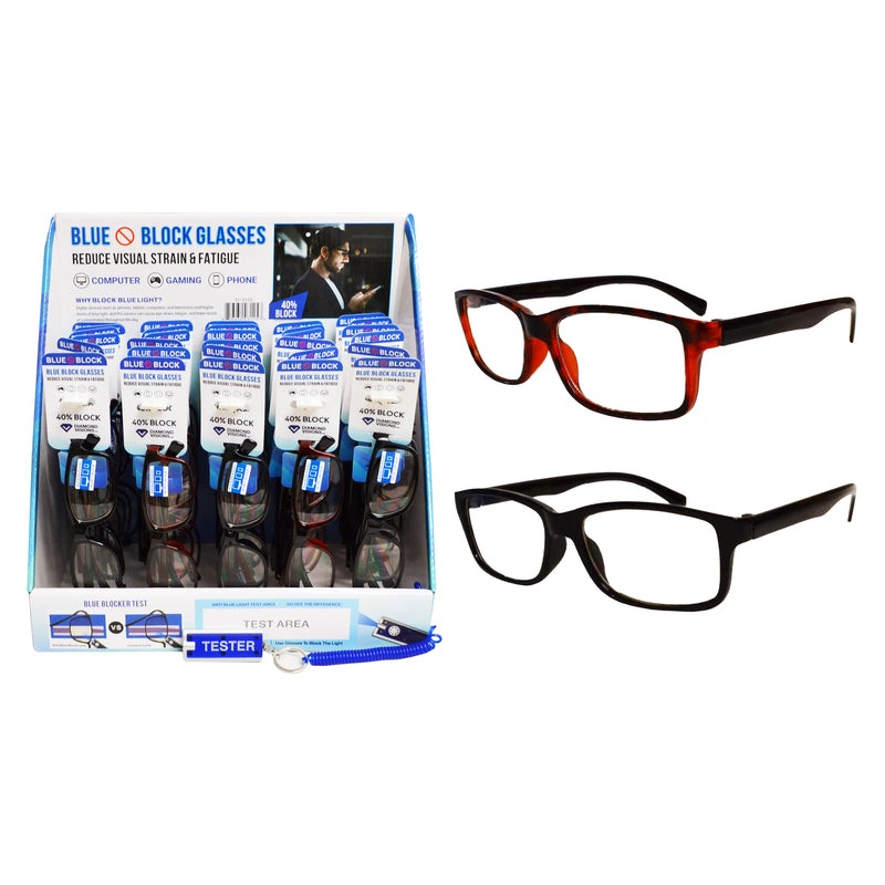 Diamond Visions Rectangle Blue Light Block Glasses 1 pk