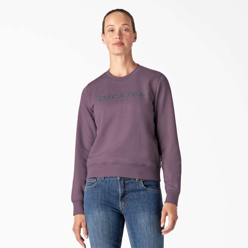 Dickies Women’s Water Repellent Logo Sweatshirt (Grapeade) Size XXL