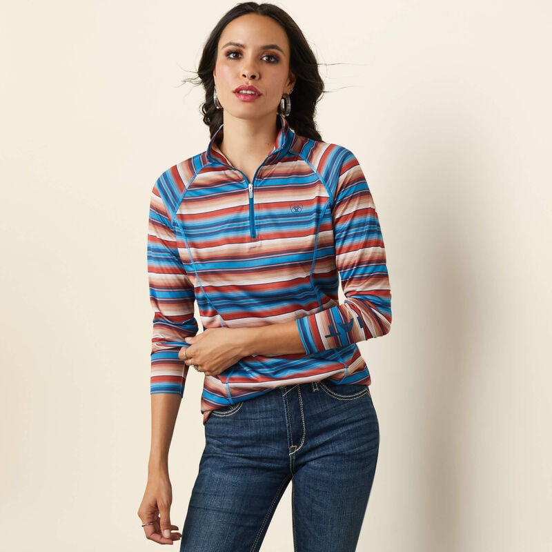Laguna 1/4 Zip Top (Striped) Size L