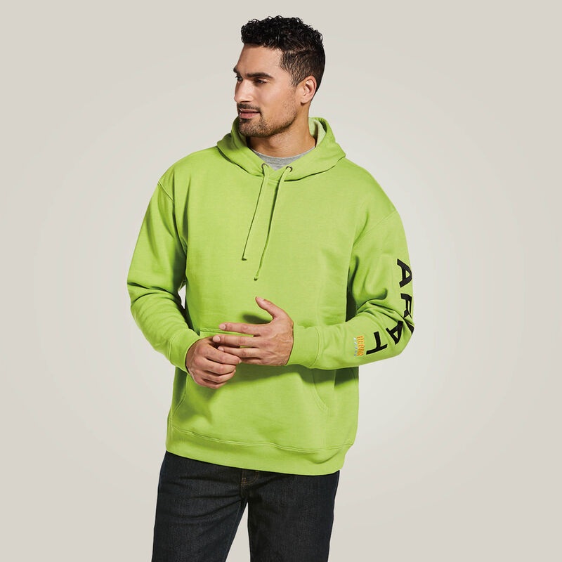 Rebar Graphic Hoodie (Lime Heather/Black) Size XLT