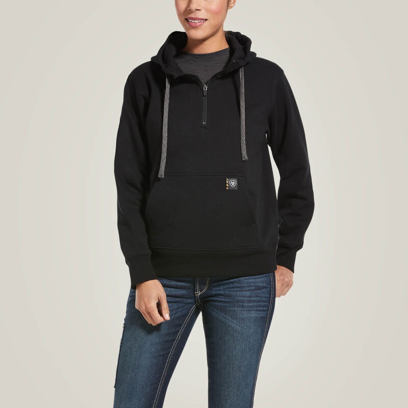 Rebar Skill Set 1/2 Zip Hoodie (Black) Size S
