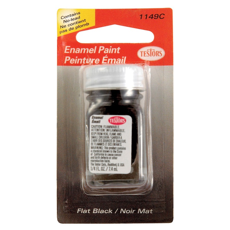 Testors Flat Black Hobby Paint 0.25 oz