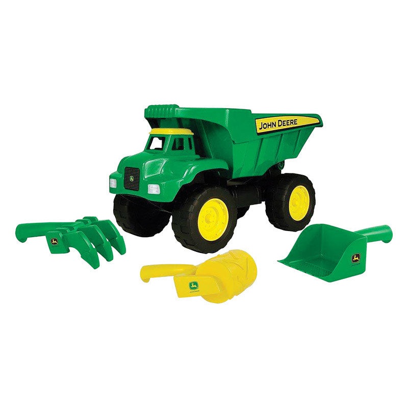 TOMY John Deere Dump Truck Sand Toy Green/Yellow 4 pc