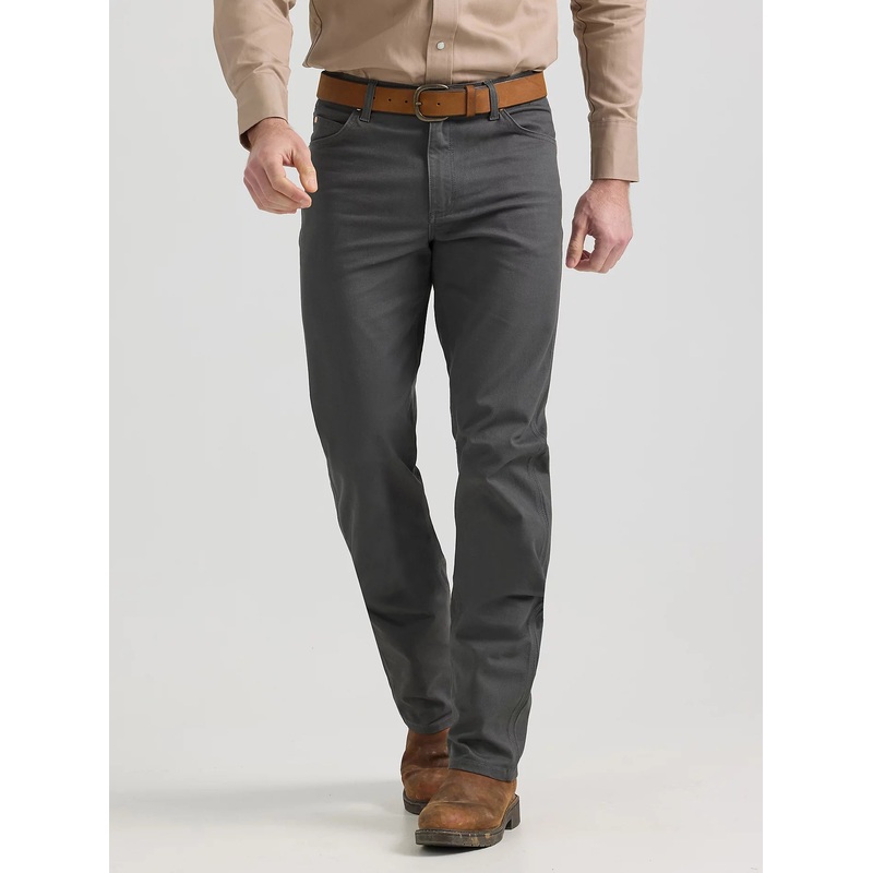 Premium Performance Tough Comfort Cowboy Cut Regular Fit Canvas Jean (Grey Pinstripe) Size 32×36