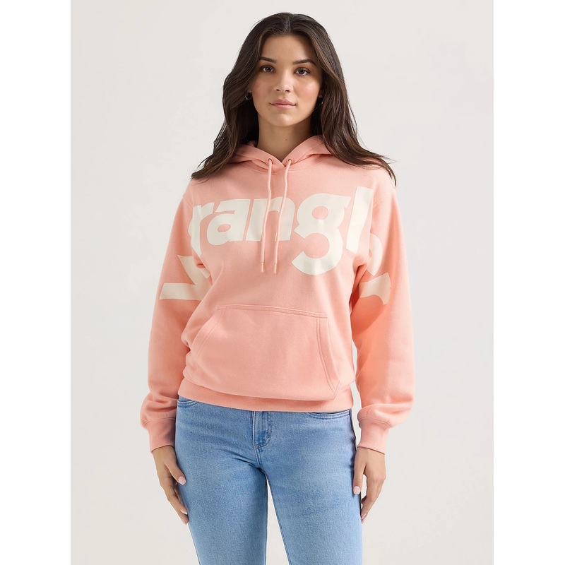 Women’s Wrangler Bold Logo Hoodie (Pink Bubble) Size S