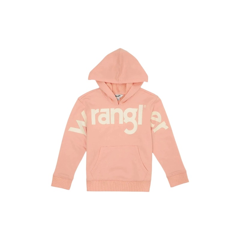 Wrangler Girl’s Bold Logo Hoodie (Pink) Size XS