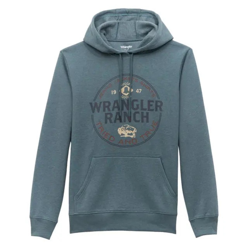 Wrangler Men’s Hoodie Wrangler Ranch (Goblin Blue) Size M