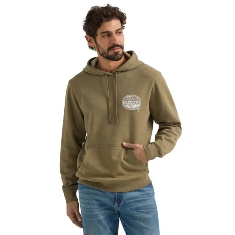 Wrangler Men’s Wrangler Outdoor Hoodie (Burnt Olive) Size M