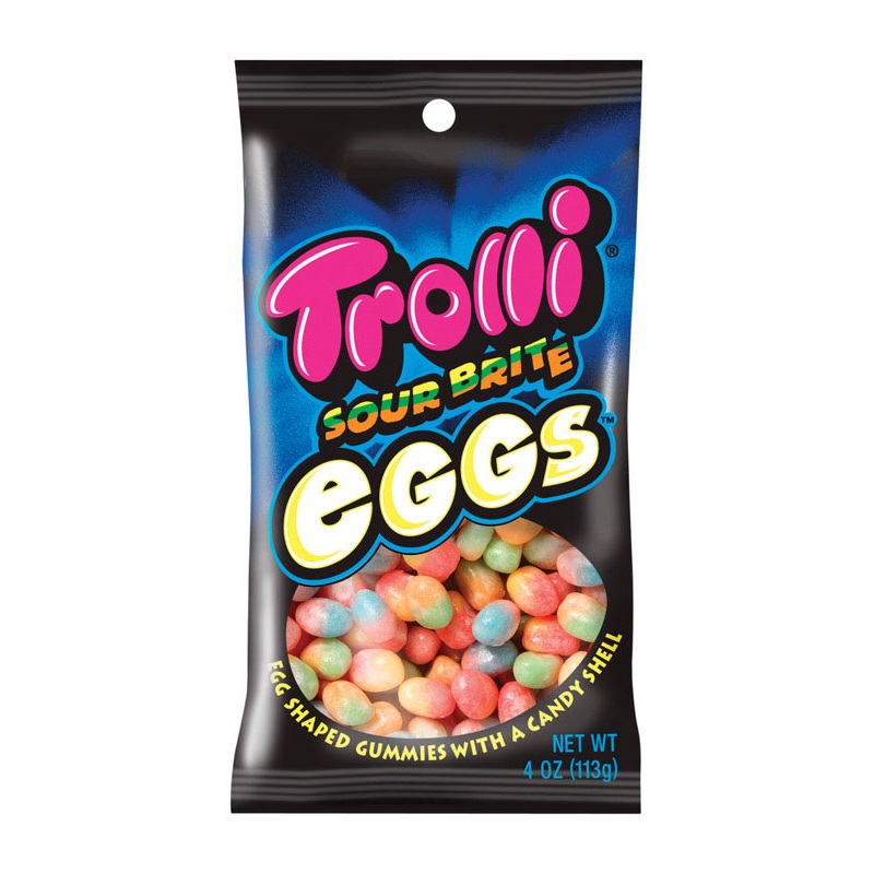 Trolli Sour Brite Eggs Sour Gummi Candy 4 oz