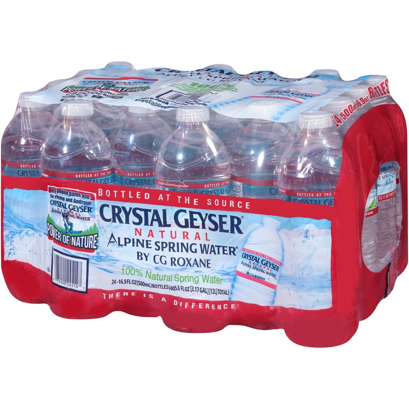 Crystal Geyser Alpine Spring Water Natural Bottled Water 0.5 L 24 pk