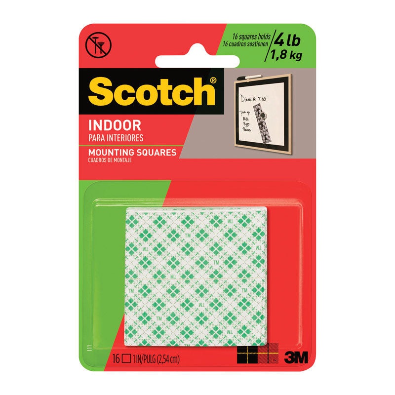 Scotch 1 in. L X 1 in. W Double-Sided Mounting Squares
