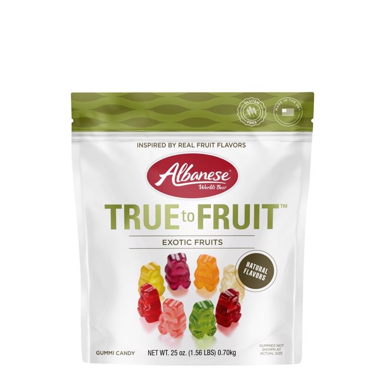 Albanese True to Fruit-Exotic Fruits Assorted Gummi Bears 25 oz