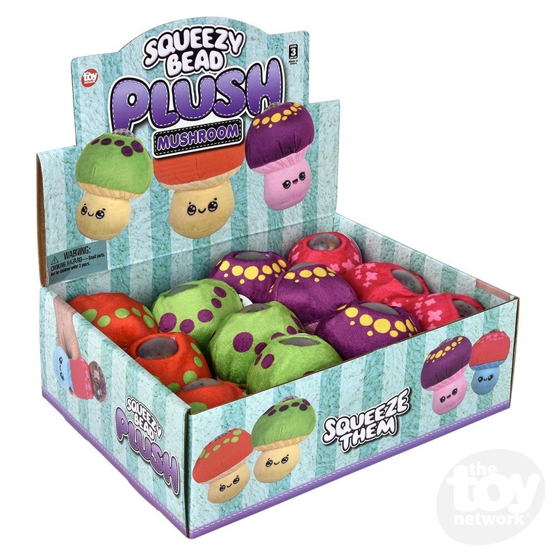 3 Mushroom Squeezy Bead Plush Ball (Sold Separately)