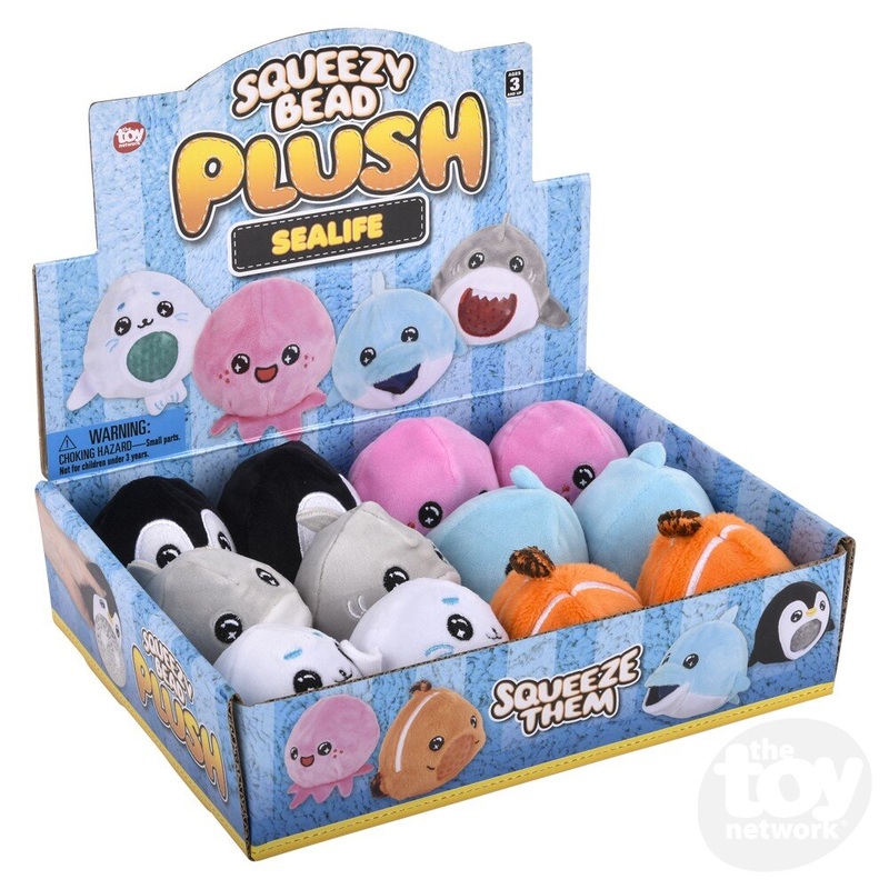 3 Sea Life Squeezy Bead Plush (Sold Separately)