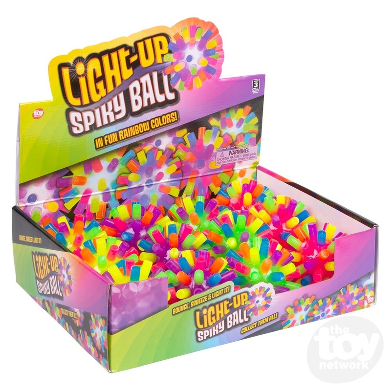 4 Light-Up Rainbow Spiky Ball (Sold Separately)