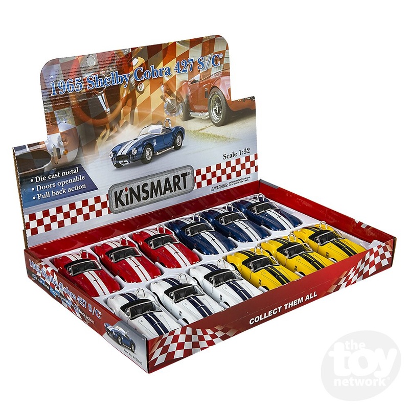5 Die-Cast Pull Back 1965 Shelby Cobra 427 1:32 Scale (Sold Separately)