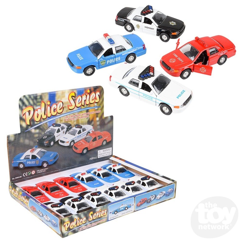 5 Die-Cast Pull Back Patrol Cars (Sold Separately)