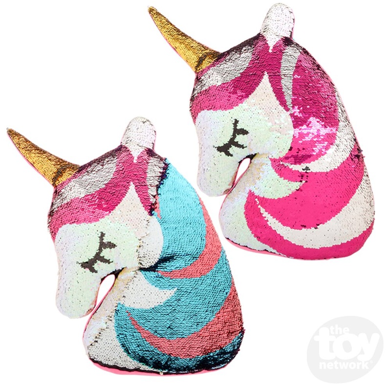 16 Plush Flip Sequin Unicorn Pillow