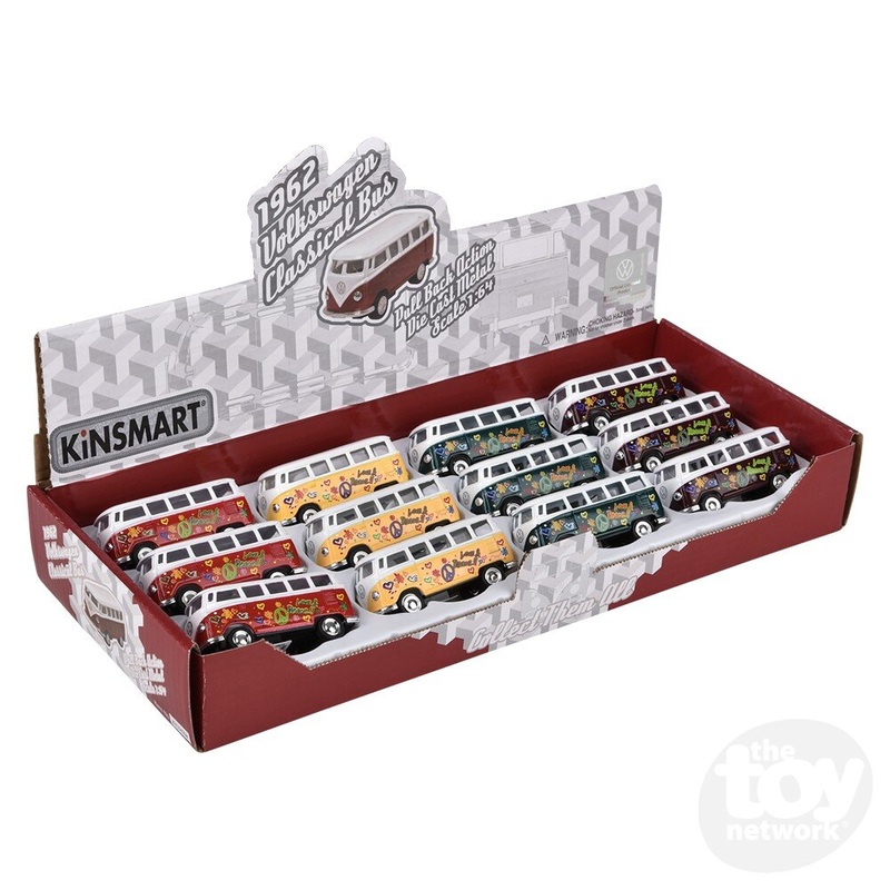 2.5 Die-Cast Pull Back 1962 VW Classic Bus (Sold Separately)