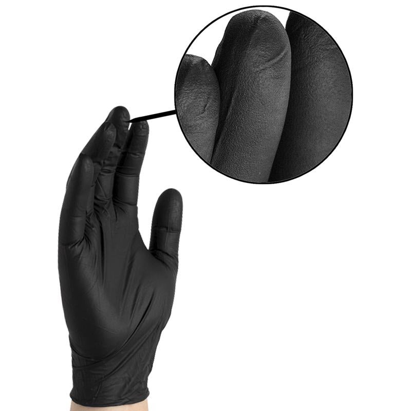 Gloveworks Nitrile Disposable Gloves Medium Black Powder Free 100 pk