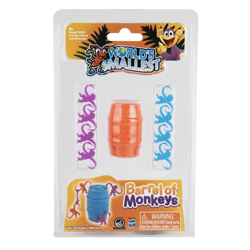 World’s Smallest Barrel of Monkeys Tabletop Toys Multicolored 11 pc