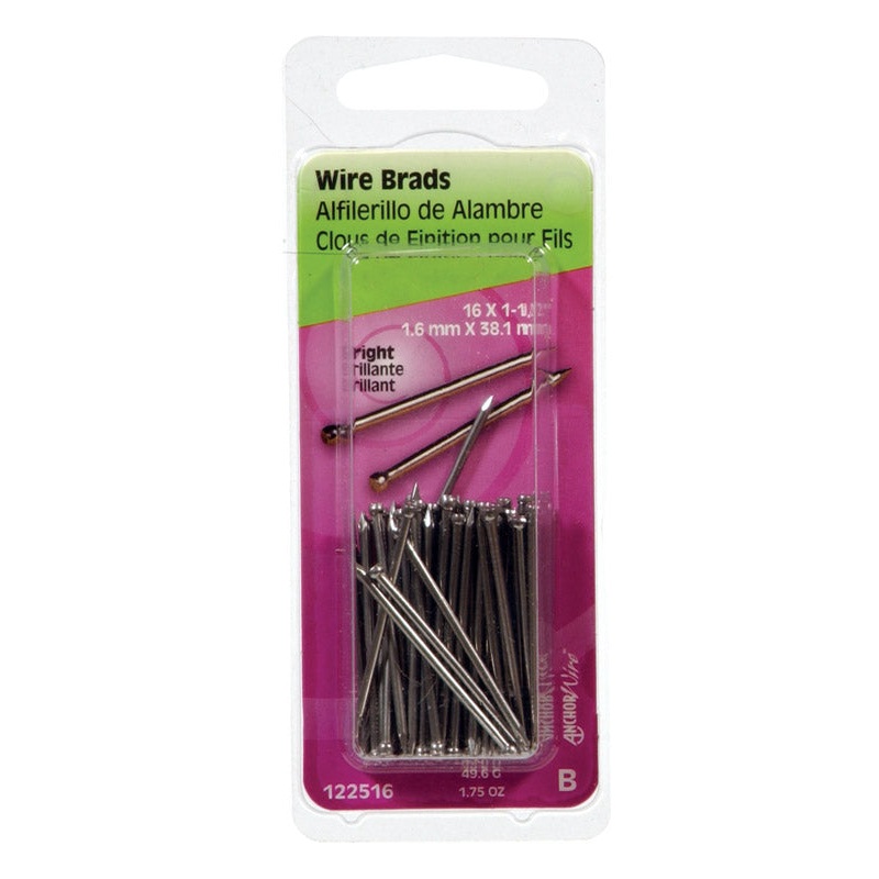 HILLMAN Anchor Wire 16 Ga. X 1-1/2 in. L Bright Steel Brad Nails 1 pk 1.75 oz