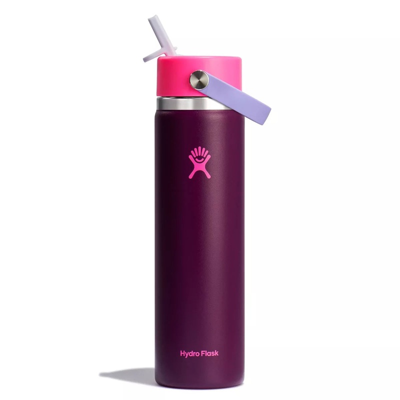 Hydro Flask 24oz Wide Mouth Flex Straw Water Bottle (Sugar Plum)
