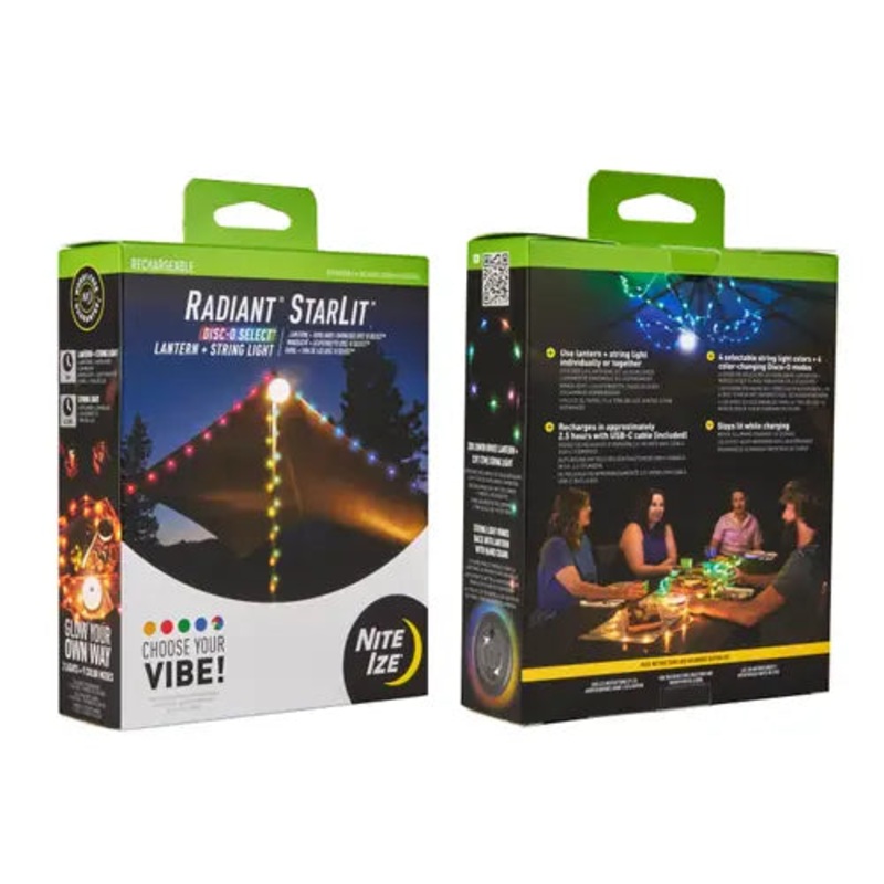 Radiant StarLit Rechargeable Lantern + String Light – Disc-O Select